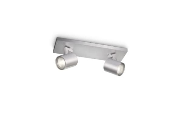 Philips myLiving Spot, Overflateegnet, GU10, 2 ampuller, LED, 220-240 V, Aluminium