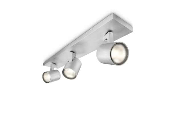 Philips myLiving Runner-spotlys til tak/vegg, 3 stk., Spotlight på skinne, GU10, 3 ampuller, LED, 230 V, Aluminium Aluminium