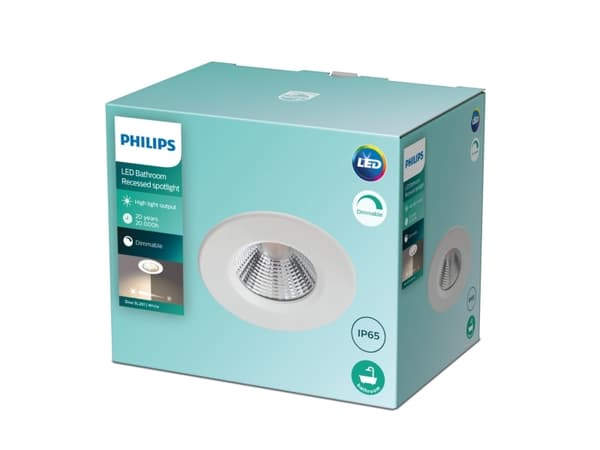 Philips Funktionell Dive infälld lampa, Nedtryckbar spotlight, Glödlampan/-lamporna kan inte bytas ut, LED, 2700 K, 350 LM, Vit