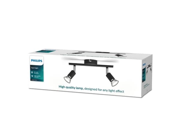 Philips Kohdevalaisin, Pinta-asennettavat spottivalot, GU10, 2 lamppu(a), 220-240 V, Musta