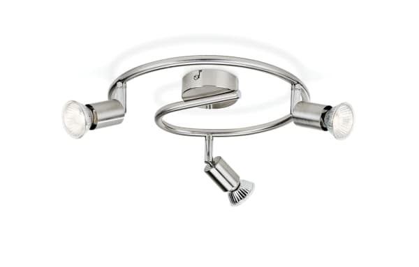 Philips myLiving Limbali tak-/väggspotlight 3 x, Skena för spotlight, GU10, 3 lampor, LED, 230 V, Krom