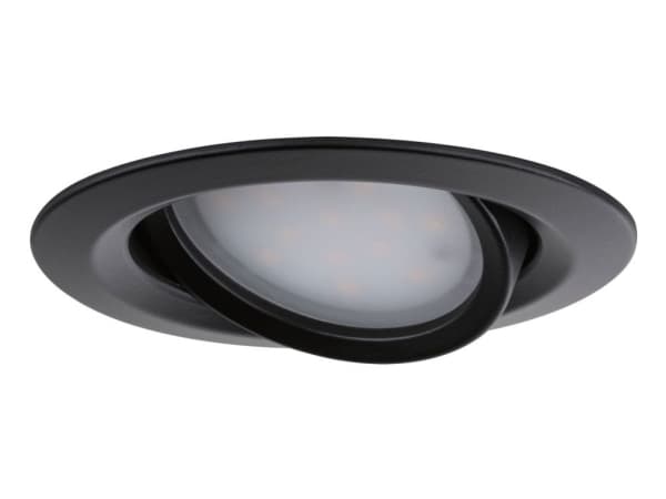 Paulmann Nova Plus, Innsunket spotlight, 1 ampuller, LED, 2700 K, 470 lm, Sort