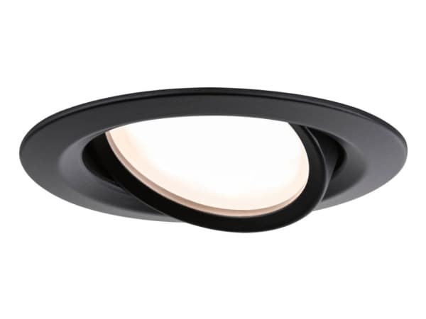 Paulmann Nova Plus, Innsunket spotlight, 1 ampuller, LED, 2700 K, 470 lm, Sort