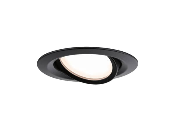 Paulmann Nova Plus, Innsunket spotlight, 1 ampuller, LED, 2700 K, 470 lm, Sort Sort