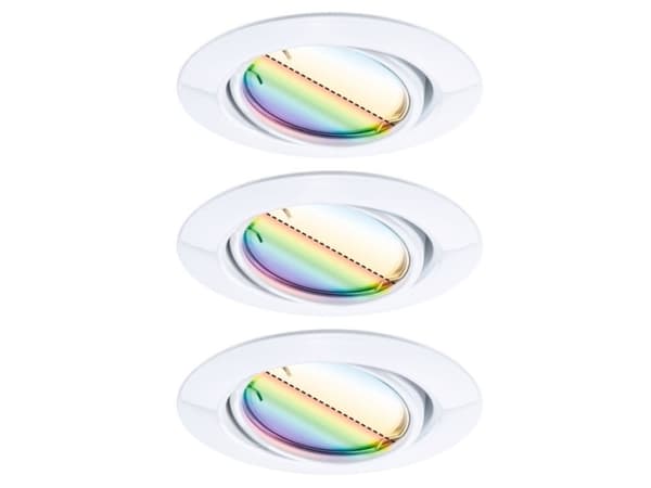 Paulmann Base, Nedtryckbar spotlight, 1 lampor, LED, 14,7 W, 6500 K, Vit Vit