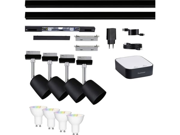 5184 smik Gateway + URail Paulmann Home Pakke Smart Home System GU10 EEK: G (A - G) 24W RGBW Sort