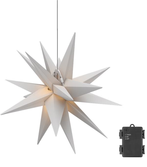 LED julestjerne 3D, Ø 56 cm, batteridrevet