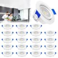 Miniatyrbild 1 av 4: XMTECH paket med 20 infälld spotlight LED Downlight Panel 5W Ultra Slim Cool White, 5W takspotlight, för badrum, vardagsrum, sovrum