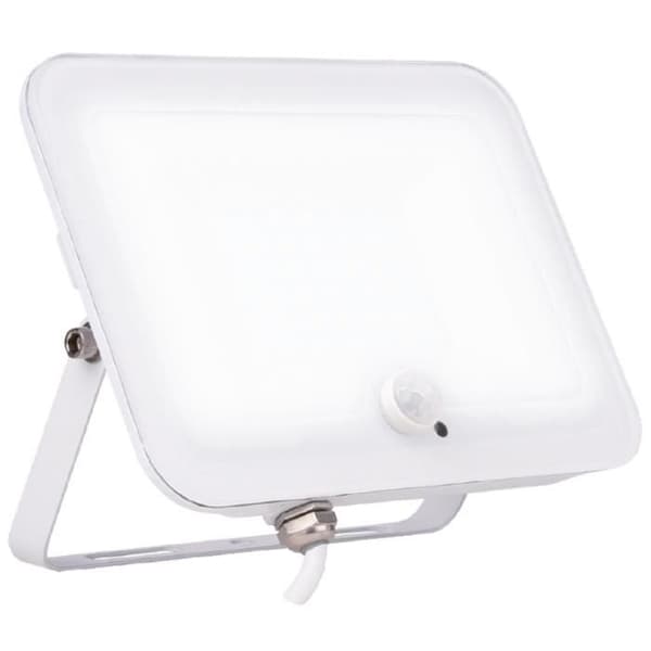 Slim LED projektor med rörelsedetektor IP65 - Voltman - Vit