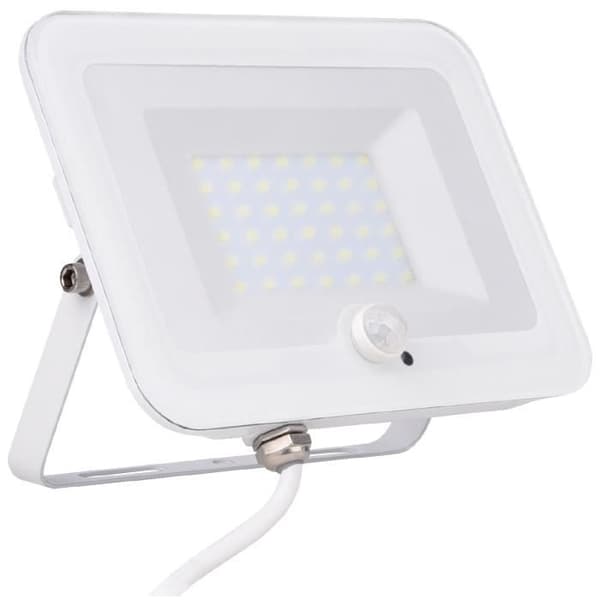Slim LED projektor med rörelsedetektor IP65 - Voltman - Vit