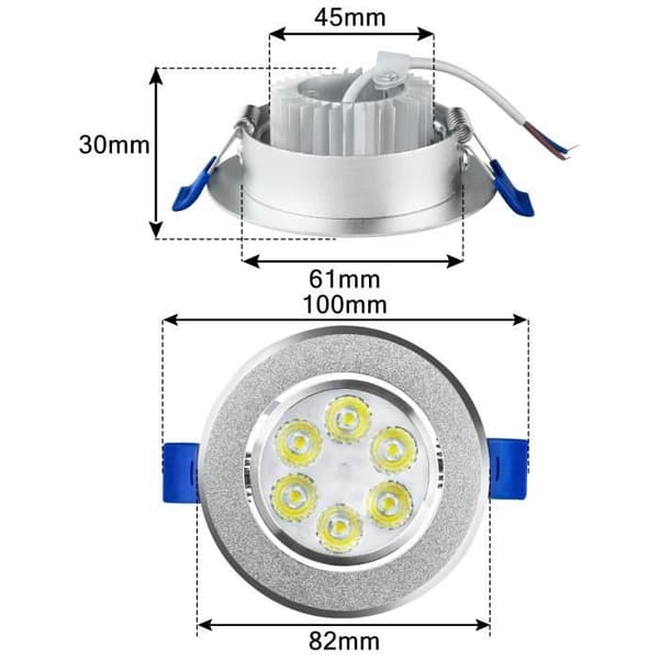 LZQ Set med 20 infällda led spotlights, infälld taklampa 3W Extra platt rund downlight takspotlight - kall vit