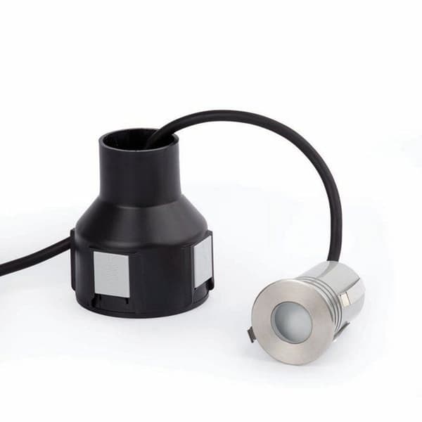 Inbyggd lampa - Faro Barcelona - CROSBY LED - Svart rostfritt stål - 2W - Utomhus