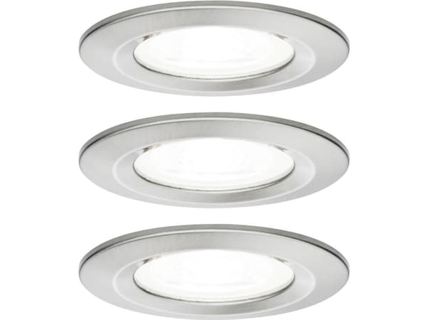 Paulmann Nova, Innsunket spotlight, GU10, LED, 6,5 W, 470 lm, Rustfritt stål