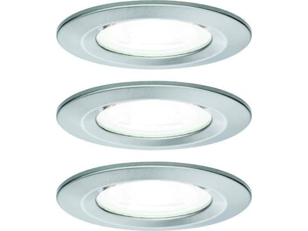 Paulmann Nova, Innsunket spotlight, GU10, LED, 6,5 W, 470 lm, Rustfritt stål