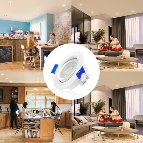 SPOTS - LZQ - 20-pack LED Spotlights Embedded 5W - Varm vit - Justerbar vinkel - Energibesparing