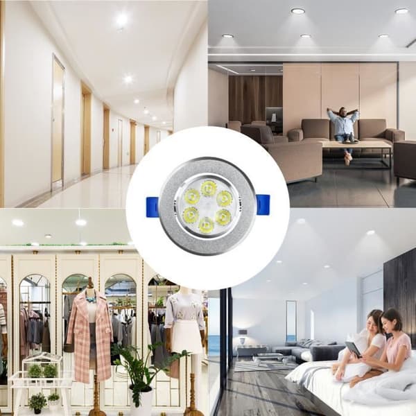 LED-taklampa - LZQ - Set med 20 spots - 3W - Varmvit - Energisparande A++