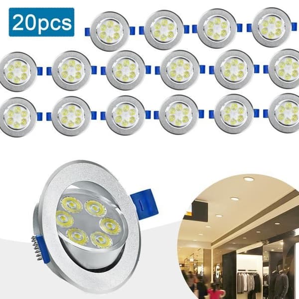 LED-taklampa - LZQ - Set med 20 spots - 3W - Varmvit - Energisparande A++