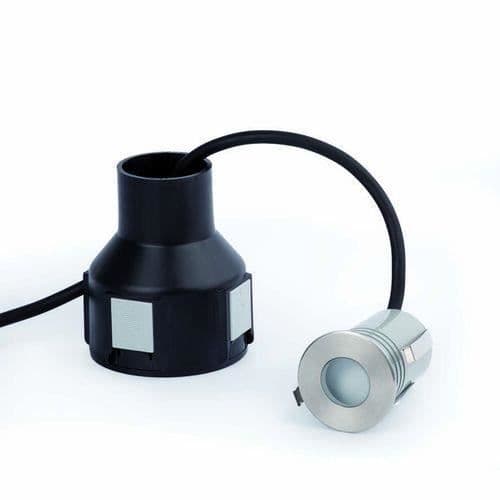 Nedgrävd Golvlampa Nickel Matt 2W 120 Ip67-Crosby-24V - FARO - Varm Vit LED för Utomhusbruk