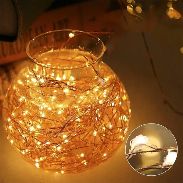 INF LED ljusslinga med solcell 10 meter   2-pack