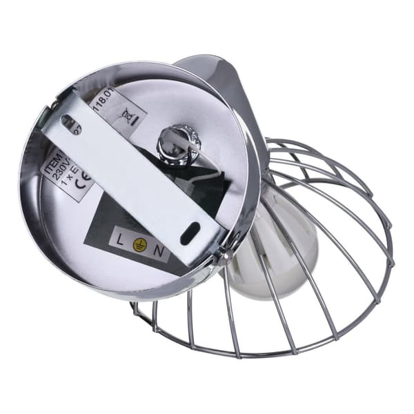 Activejet GIZEL vägglampa för enkeltak i krom E14 spotlight för vardagsrum