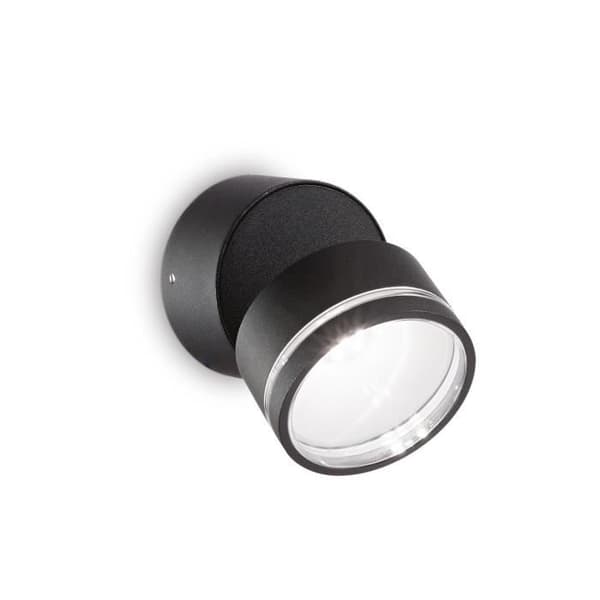 Ideal Lux OMEGA Spotlight Enkel Rund Svart IP54 4000K