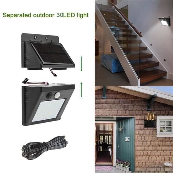 Godsale-Outdoor Solar Lamp 30 LED Vattentät Solar Motion Sensor Belysning Trådlös Solar Spot Light Kraftfull My09