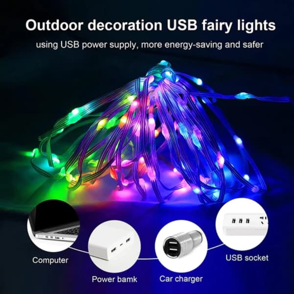 LED String Lights För Juldekoration 10M - Flerfärgad