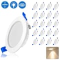 Miniatyrbild 1 av 4: YUENFONG Paket med 20 5W LED infälld spotlight, extra platt rund infälld spotlight taklampa för vardagsrum, sovrum och kök, varmvit