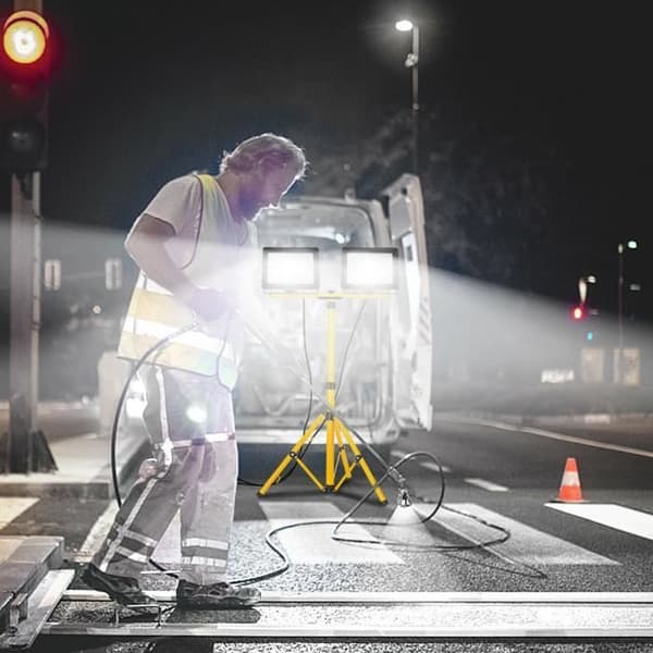 YUENFONG LED strålkastare 2*100W kall vit med stativ utomhusbelysning LED strålkastare Vattentät IP66