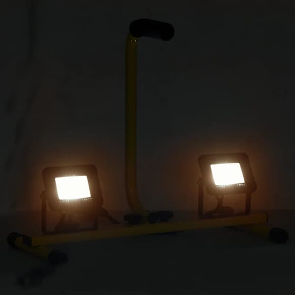 vidaXL LED-valonheitin kahvalla 2x10 W lämmin valkoinen - Valonheittimet & kohdevalaisimet
