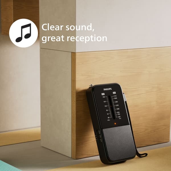 Philips Batteri-driven fick-radio med högtalare Analog FM/MW tuner