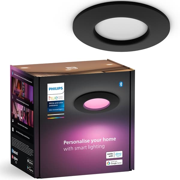 Philips Hue Slim Downlight S 90mm 1-pack - Svart Svart