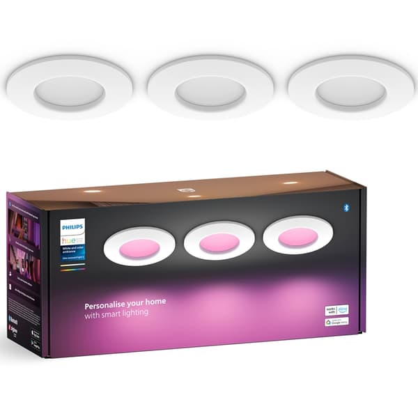 Philips Hue Slim Downlight S 90mm 3-pack - Vit