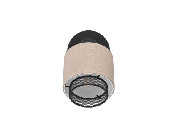 Spot light EGLO ROSLEY, 1 x E27, max 40 W, black/natural linen, 11x9x18.5cm