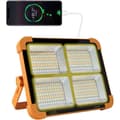 Miniatyrbild 1 av 6: 100W uppladdningsbar LED-strålkastare 3000LM, bärbar lykta arbetslampa med solpanel, 3500mAh USB uppladdningsbar lampa