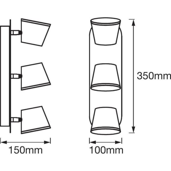 LEDVANCE LED Spot Vägglampa Trippel - 3 x 7W - IP44 - Vit - Varm / kall