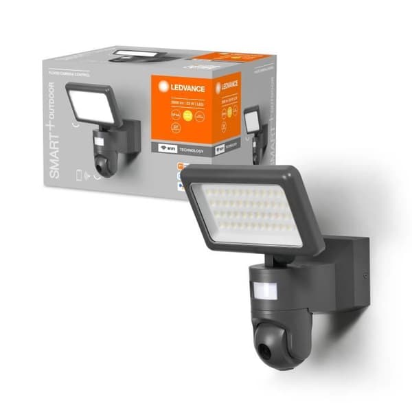 LED-projektor - LEDVANCE - SMART+ WIFI FLOOD AUTO CAM - 20cm - HD-kamera - Rörelsedetektor