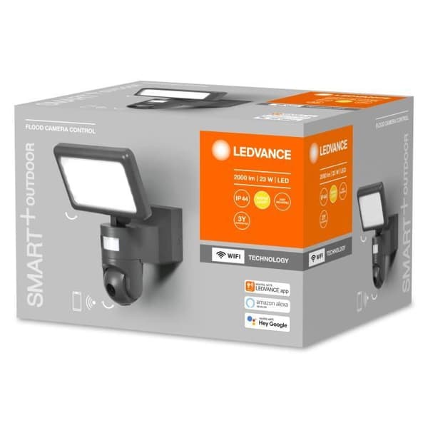 LED-projektor - LEDVANCE - SMART+ WIFI FLOOD AUTO CAM - 20cm - HD-kamera - Rörelsedetektor