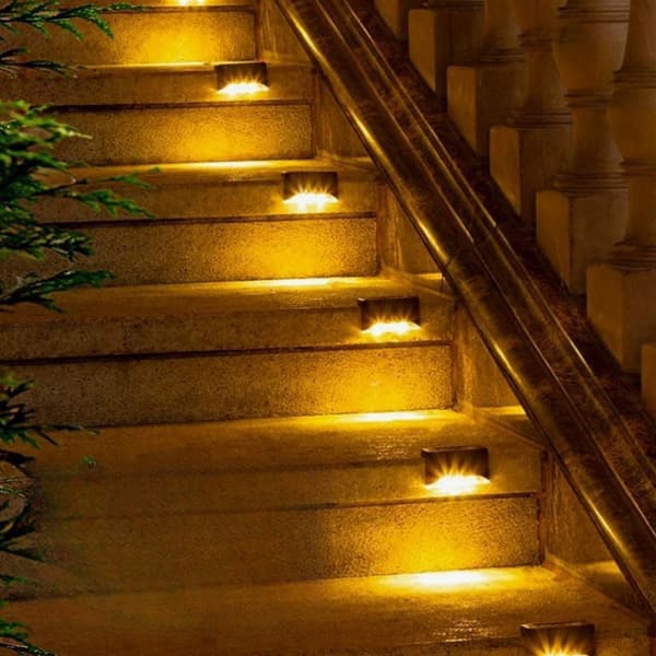 INF LED trappelys, solcelledrevet trinlys 4-pack