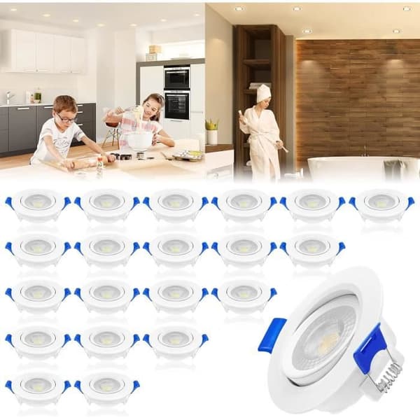 LED-spotlight - LARS360 - 5W - Kallvit - Set om 20 - Energisparande A++