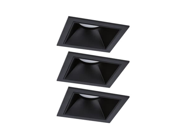 Paulmann Innfelt armatur EBL COLE SET 3-TRINN DIM 3x6W 3x470lm 2700K IP44 230V sort / aluminium