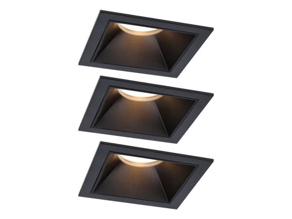 Paulmann Innfelt armatur EBL COLE SET 3-TRINN DIM 3x6W 3x470lm 2700K IP44 230V sort / aluminium