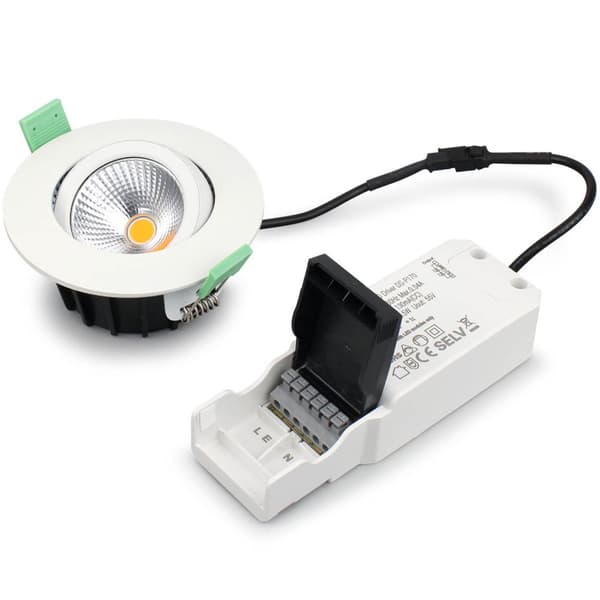 Lisa Dæmpbar forsænket downlight 3000K 600lm IP65 3-pak Hvid