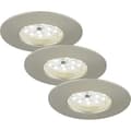Miniatyrbild 1 av 2: Spot encastrerbar LED för badrum LED integrerad Briloner 7204-032 varmvit 15 W nickel (mat) set om 3