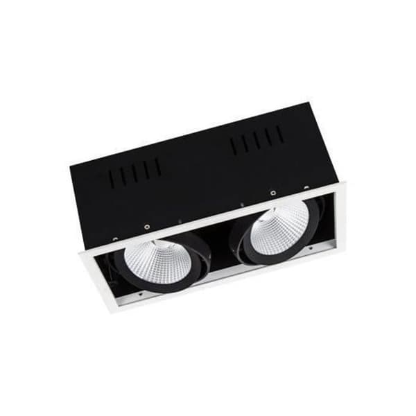 LEDVANCE SPOT MULTI 2 x 30W 3000K FL WT-BK, infälld belysningsspot, 2 glödlampor, LED, 30 W, 3000 K, Svart, Vit Svart, Vit