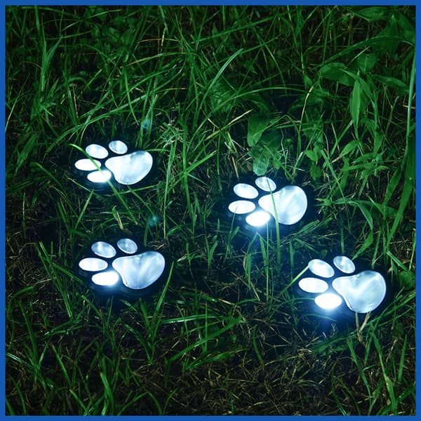 INF 3 Pack Solar Garden Lights, udendørs vandtætte Cat Paw Lights