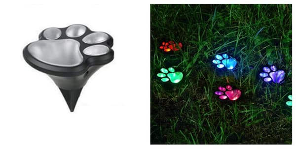 INF 3 Pack Solar Garden Lights Outdoor, Solar Powered Cat Paw Lights
