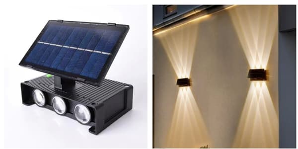 INF Solcelledrevet vegglampe HJ-147 for utendørs hage