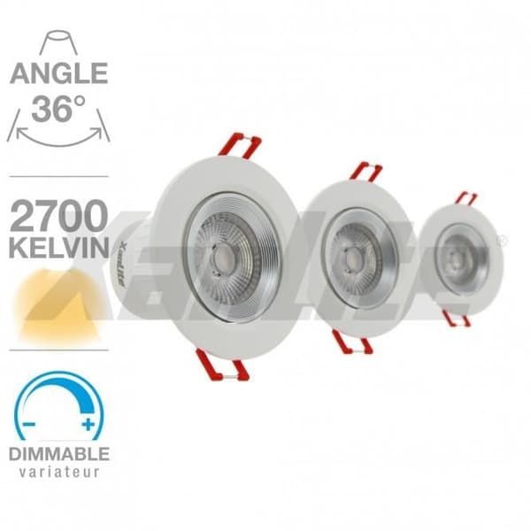 Integrerad punkt - Ej specificerad - 3-pack - 345 Lm - Dimbar - Varmvit