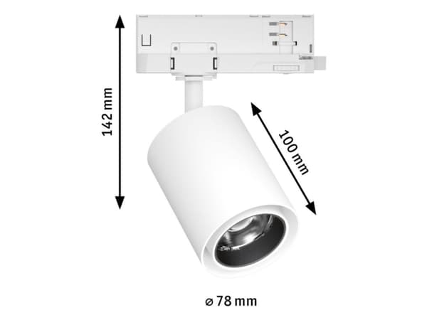 Paulmann 96553, Skena för spotlight, Glödlampan/-lamporna kan inte bytas ut, 1 lampor, LED, 20 W, 4000 K